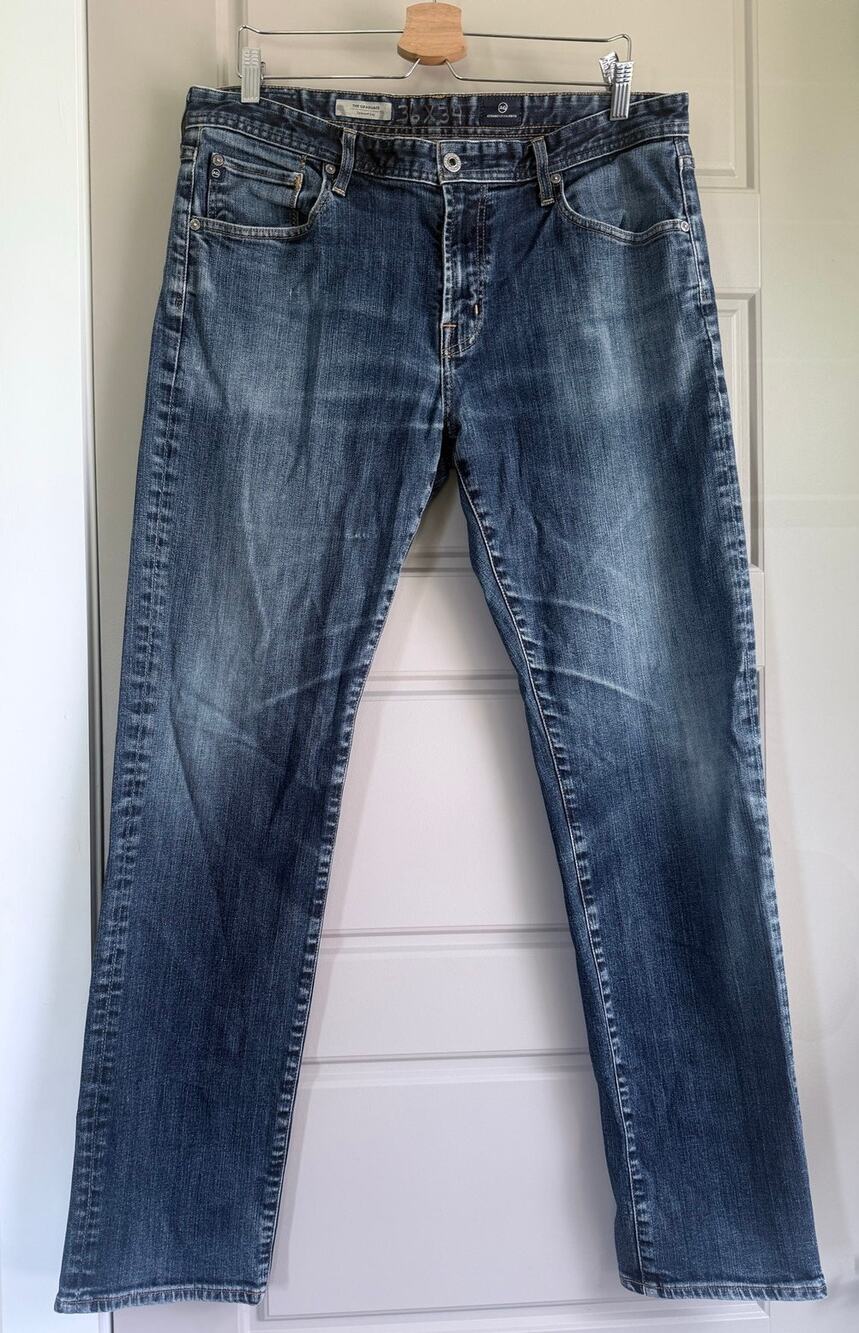 ADRIANO GOLDSCHMIED The Graduate tailored leg medium wash relaxed denim jeans